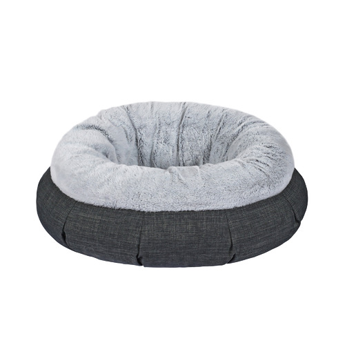 Grey round shop dog bed